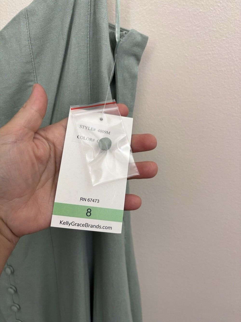 Taylor Women's Linen Blend Fit Flare Midi Dress Buttons Sage Mint Green Size 8 - Picture 8 of 15